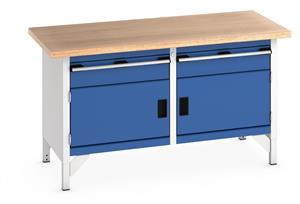 Bott Bench1500Wx750Dx840mmH - 2 Cupboards, 2 Drwrs & MPX Top 1500mm Wide Storage Benches 41002028.11v Gentian Blue (RAL5010) 41002028.24v Crimson Red (RAL3004) 41002028.19v Dark Grey (RAL7016) 41002028.16v Light Grey (RAL7035) 41002028.RAL Bespoke colour £ extra will be quoted